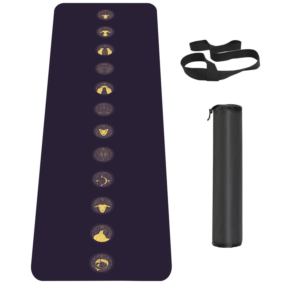 Knsbk Non Slip Yoga Mat TPE Workout Mat for Men Women, Thick Workout Mat with Carrying Strap, Fitness Mats for Exercise, Yoga, Fitness, Pilates, Floor Workouts (72" x 24" x 6mm)