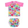 ALVABABY Baby Swimsuit,Infant Toddler Bathing Short Sleeve Swimwear,Baby Reusable Swim Diaper with Matching Top for Boy Girl view 1