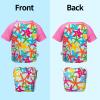 ALVABABY Baby Swimsuit,Infant Toddler Bathing Short Sleeve Swimwear,Baby Reusable Swim Diaper with Matching Top for Boy Girl view 3