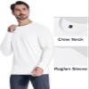 MAGCOMSEN White Long Sleeve Shirt Men Thermal Base Layer Shirts Fleece Lined Shirts Workout Gym Shirts White L view 4