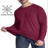 MAGCOMSEN Workout Shirts for Men Dry Fit Long Sleeve Fleece Thermal Shirts Athletic Base Layer Undershirts Wine Red S view 2