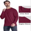 MAGCOMSEN Workout Shirts for Men Dry Fit Long Sleeve Fleece Thermal Shirts Athletic Base Layer Undershirts Wine Red S view 4