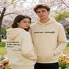 MARLLCO Dear Person Behind Me Hoodie for Women You Are Enough Hoodie Mental Health Sweatshirt Casual Long Sleeve Pullover Top (Khaki2,Small) view 4