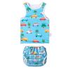 ALVABABY Baby Reusable Swim Diaper with Matching Top, 2T Toddler Baby Boy Swimsuit,Infant Bathing Sleeveless Swimwear SWT12 view 1