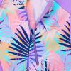 Girls Swimsuit One Piece Long Sleeve UPF 50+ Floral Skirted Bathing Suit Modest Beach Swim Dress S448_PurpleLeaves_104/110 view 3