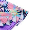Girls Swimsuit One Piece Long Sleeve UPF 50+ Floral Skirted Bathing Suit Modest Beach Swim Dress S448_PurpleLeaves_104/110 view 4