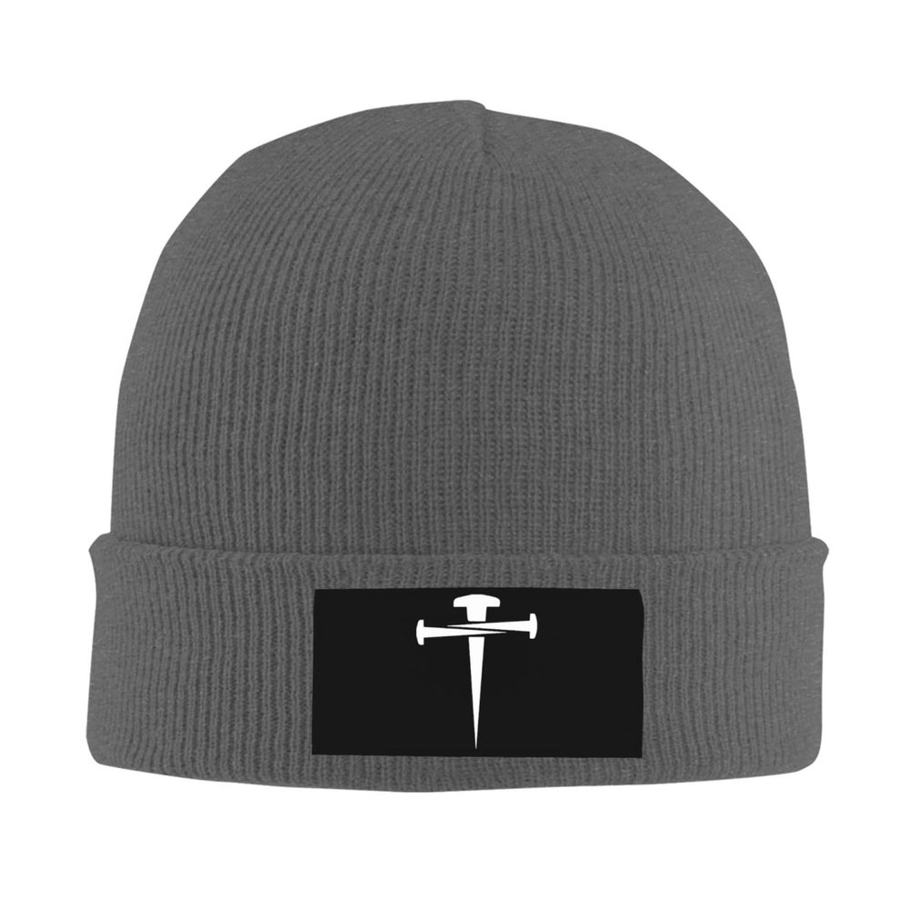 3 Nails Cross Beanie Hat for Men Women Soft Warm Knit Skull Cap Winter Hats Ski Hat Deep Heather