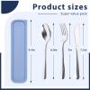 HANSGO Stainless Steel Travel Utensil Set with Case, 4-Piece Portable Knife Fork Spoon Set for Lunch Box, Office, School & Outdoor Use view 2