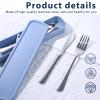 HANSGO Stainless Steel Travel Utensil Set with Case, 4-Piece Portable Knife Fork Spoon Set for Lunch Box, Office, School & Outdoor Use view 3