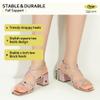 IDIFU Rose Gold Strappy Chunky Block Square Toe Heels Wedding Prom Bride Dress Shoes for Women Trendy Dressy Cute Sandals Slingback Low Short Heels(Gold Roseshiny, 5) view 4
