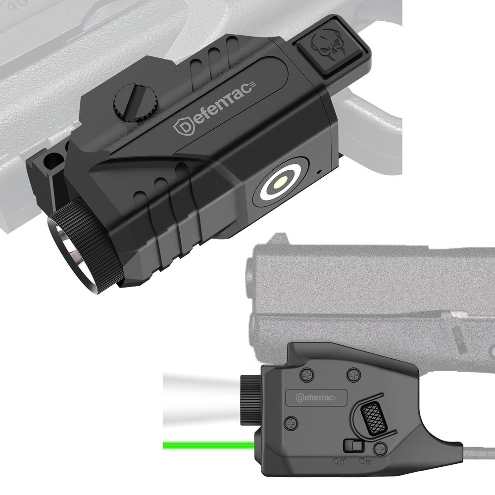 DEFENTAC 350lm Combo is Compatible with Glock 42/43/43X/48 Without Rail or MOS, Bundle with 600lm