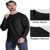 MAGCOMSEN Black Thermal Long Sleeve Men Fleece Winter Base Layer Undershirts Dry Fit Gym Shirts Black S view 4
