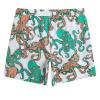 maamgic 7 Inch Mens Swim Trunks with Compression Liner Board Shorts with Zippered Pocket Bathing Suit for Beach Vacation White and Green Octopus Monster Large view 3