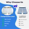 maamgic 7 Inch Mens Swim Trunks with Compression Liner Board Shorts with Zippered Pocket Bathing Suit for Beach Vacation White and Green Octopus Monster Large view 4