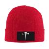 3 Nails Cross Beanie Hat for Men Women Soft Warm Knit Skull Cap Winter Hats Ski Hat Red view 1