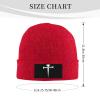 3 Nails Cross Beanie Hat for Men Women Soft Warm Knit Skull Cap Winter Hats Ski Hat Red view 3