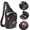 Leather Sling Bag Hiking Daypack for Men Women Outdoor Travel Camping Fishing Crossbody Shoulder Chest Pack Backpack (Black) view 4