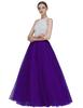 EllieHouse A Line Long Full Bridesmaid Tulle Skirt for Wedding Evening Party P68 Purple L view 1