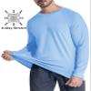 MAGCOMSEN Mens Thermal Long Sleeve Shirt Fleece Lined Active Shirts Workout Gym Athletic Shirts Base Layer Shirts Light Blue 2XL view 2