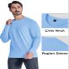MAGCOMSEN Mens Thermal Long Sleeve Shirt Fleece Lined Active Shirts Workout Gym Athletic Shirts Base Layer Shirts Light Blue 2XL view 4