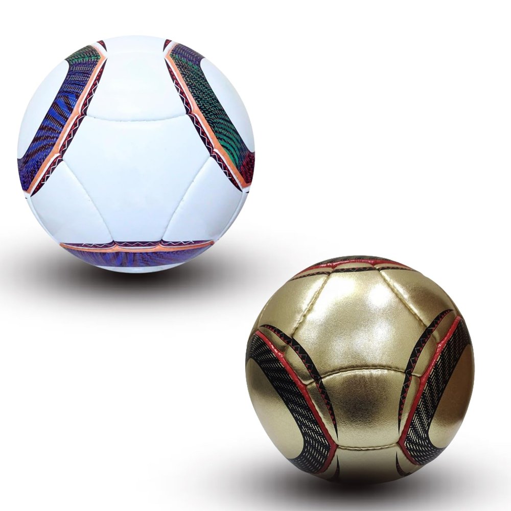 NineFit Basics 2Pcs 2010 World Cup Soccer Ball South Africa Famous Match Ball Replica, Soccer Ball Size 5, 2010 World Cup Ball is Made from Premium Rexine for a Great Football Game Experience
