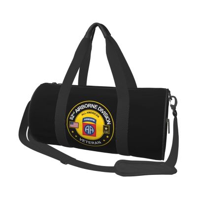 ARESU 82nd Airborne Division Veteran Duffel Bag Gym Bag Sports Bags Foldable Travel Bag Multipurpose Backpack, Black