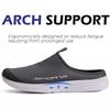 DimaiGlobal Mens Slippers with Arch Support Casual Mules Clog Open Back Shoes Comfort Slip-On Walking Loafer Indoor Outdoor House Shoes Grey view 3