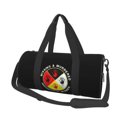 ARESU Missing And Murdered Indigenous No More Duffel Bag Gym Bag Sports Bags Foldable Travel Bag Multipurpose Backpack, Black