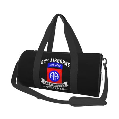 ARESU 82nd Airborne Division Paratrooper Army Veteran Duffel Bag Gym Bag Sports Bags Foldable Travel Bag Multipurpose Backpack, Black