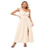 DINORMIN Women's Ruffle Sleeveless One Shoulder Bodycon Dresses Party Evening Long Formal Dress Champagne Small view 2