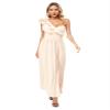 DINORMIN Women's Ruffle Sleeveless One Shoulder Bodycon Dresses Party Evening Long Formal Dress Champagne Small view 3