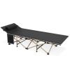 Magshion 75" Camping Cot for Adults, Folding Sleeping Cot, Lightweight Portable for Outdoor Camping with Detachable Pillow and Side Pocket for Travel Home Office Picnic, Supports 360 lbs, Black view 1