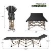 Magshion 75" Camping Cot for Adults, Folding Sleeping Cot, Lightweight Portable for Outdoor Camping with Detachable Pillow and Side Pocket for Travel Home Office Picnic, Supports 360 lbs, Black view 3
