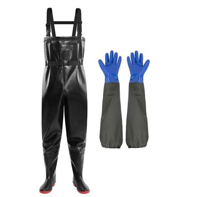 Aikelai Chest Waders for Men Waterproof Fishing Waders with Long Rubber Gloves, Insulated Duck Hunting Waders-Black (M12), Balck
