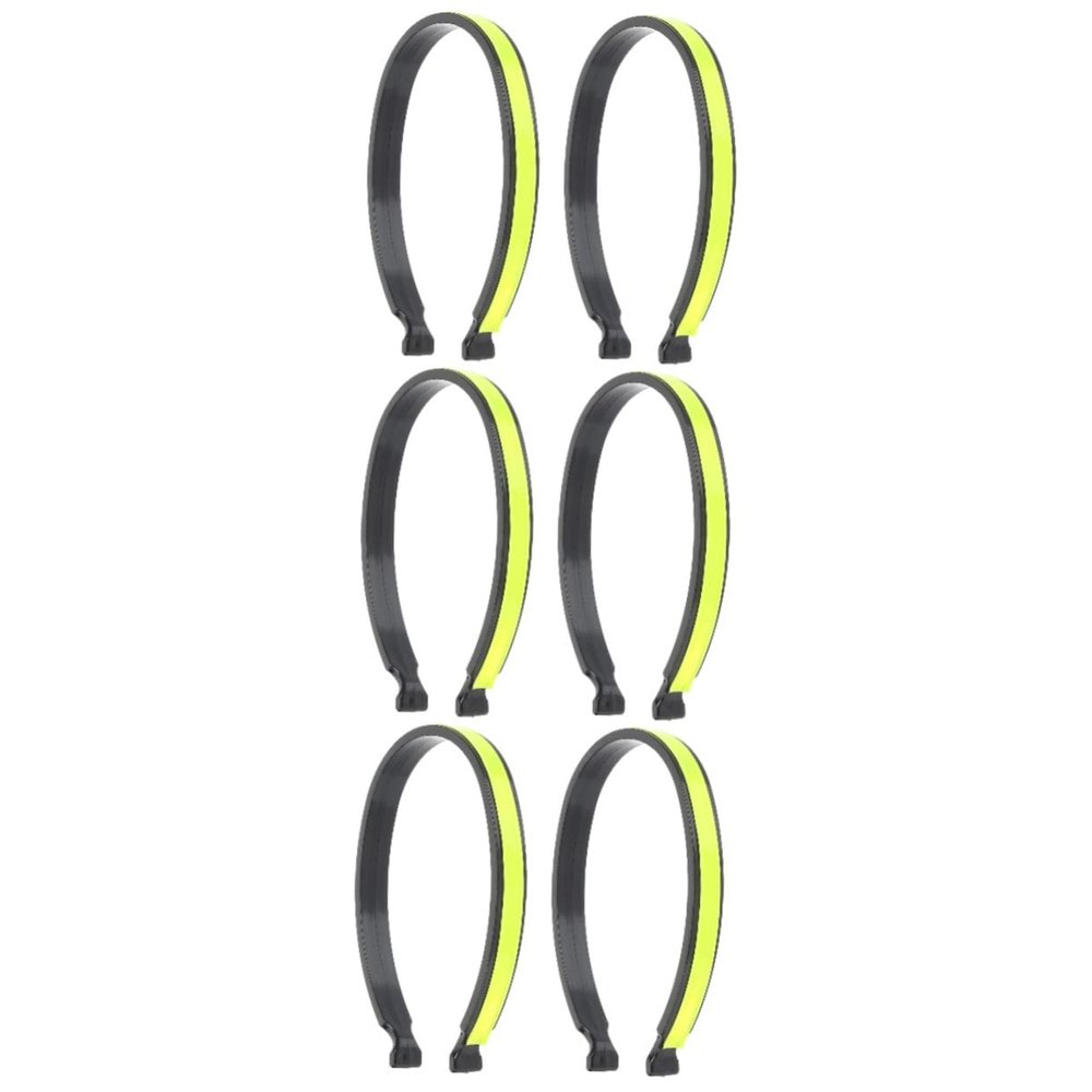 Yardwe 6pcs Bike Riding Reflective Leg Straps Cycling Pant Leg Restraints Removable Reflective Clips