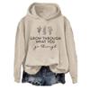Grow Through What You Go Through Shirts For Women Grow Through What You Go Through Sweatshirt Mental Health Sweatshirt Inspirational Quote Gift for Plant Lover Positive Saying Tops Beige view 1