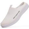DimaiGlobal Mens Slippers with Arch Support Casual Mules Clog Open Back Shoes Comfort Slip-On Walking Loafer Indoor Outdoor House Shoes White view 1