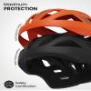 OutdoorMaster Helmets for Adults - Mountain & Road Bike Helmet with Rechargeable Safety Light, Detachable Goggles and Sun Visor - Easy to Adjust, Breathable, Lightweight - Matte Orange, Medium view 2