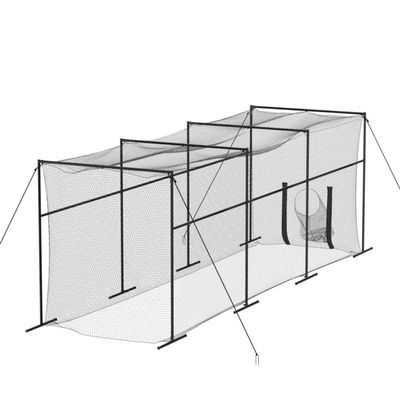 MR 40FT Batting Cage, Baseball Softball Hitting Cage Net and Frame, Heavy Duty Baseball Softball Training Equipment, Framed Batting Cage Complete Package for Hitting and Pitching Practice, Black