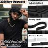 Ababalaya 2PCS Adjustable Satin Lined Halo Turban Durag for Men &Women, Twisted Tassel Head Wraps, Beanie Hats for Hair Lossss, Black&Grey view 2