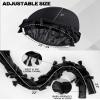 Ababalaya 2PCS Adjustable Satin Lined Halo Turban Durag for Men &Women, Twisted Tassel Head Wraps, Beanie Hats for Hair Lossss, Black&Grey view 3
