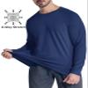 MAGCOMSEN Dry Fit Long Sleeve Men Thermal Fleece Shirts Workout Athletic Base Layer Undershirts Navy L view 2