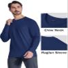 MAGCOMSEN Dry Fit Long Sleeve Men Thermal Fleece Shirts Workout Athletic Base Layer Undershirts Navy L view 4