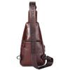 Leather Sling Bag Hiking Daypack for Men Women Outdoor Travel Camping Fishing Crossbody Shoulder Chest Pack Backpack (Coffee) view 3