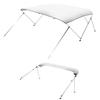 VEVOR 3 Bow Boat Bimini Tops, 600D Polyester Canopy with Aluminum Alloy Frame, Waterproof & Sun Shade Boat Awning Canopy with Storage Bag, 2 Support Poles, 4 Straps, 6'Lx(54"-60") Wx46 H, Light Grey view 1