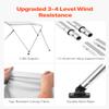 VEVOR 3 Bow Boat Bimini Tops, 600D Polyester Canopy with Aluminum Alloy Frame, Waterproof & Sun Shade Boat Awning Canopy with Storage Bag, 2 Support Poles, 4 Straps, 6'Lx(54"-60") Wx46 H, Light Grey view 3