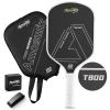 Amoswiz Carbon Fiber Pickleball Paddle, 16MM T800 Thermoformed Pickleball Paddles for Spin, Power & Control Pickleball Racket with Cover & Eraser, Gift for Professional & Intermediate view 1
