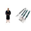 Northwest NFL Philadelphia Eagles Unisex-Adult Silk Touch Bath Robe, Large/X-Large, Team Colors & YouTheFan NFL Philadelphia Eagles Spirit Series 3-Piece BBQ Set Stainless Steel, 22" x 9" view 1
