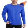 MAGCOMSEN Men's Undershirts Long Sleeve Shirts Thermal Fleece Shirts Athletic Workout Shirts Spring Fall Shirts Bright Blue L view 1