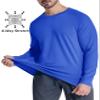 MAGCOMSEN Men's Undershirts Long Sleeve Shirts Thermal Fleece Shirts Athletic Workout Shirts Spring Fall Shirts Bright Blue L view 2